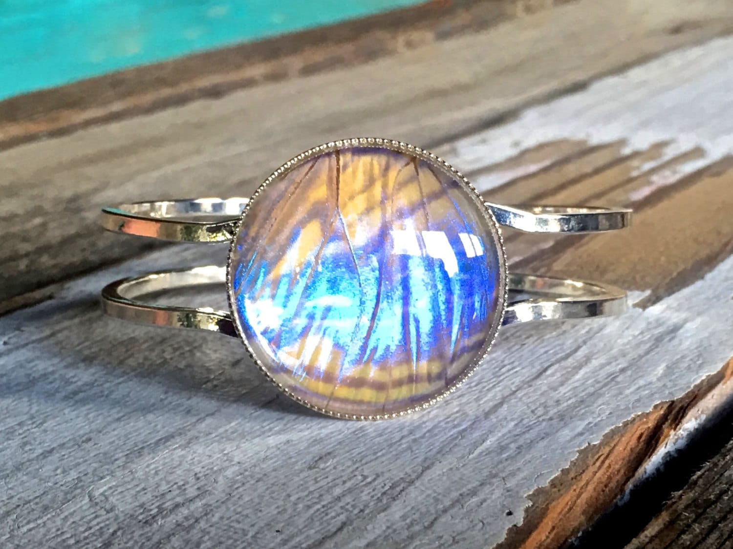 Real butterfly bracelet for women butterfly wing jewelry Looks like a moonstone opal bracelet October Birthstone bracelet