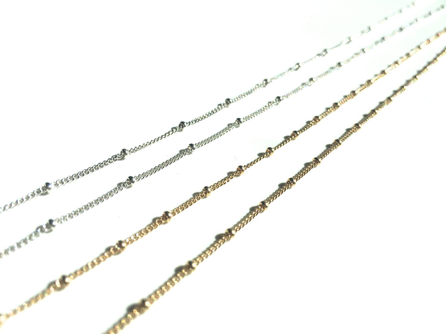 14k gold filled chain Dainty sterling silver chain necklace for women men Delicate layered necklace 14K rose gold chain Satellite chain