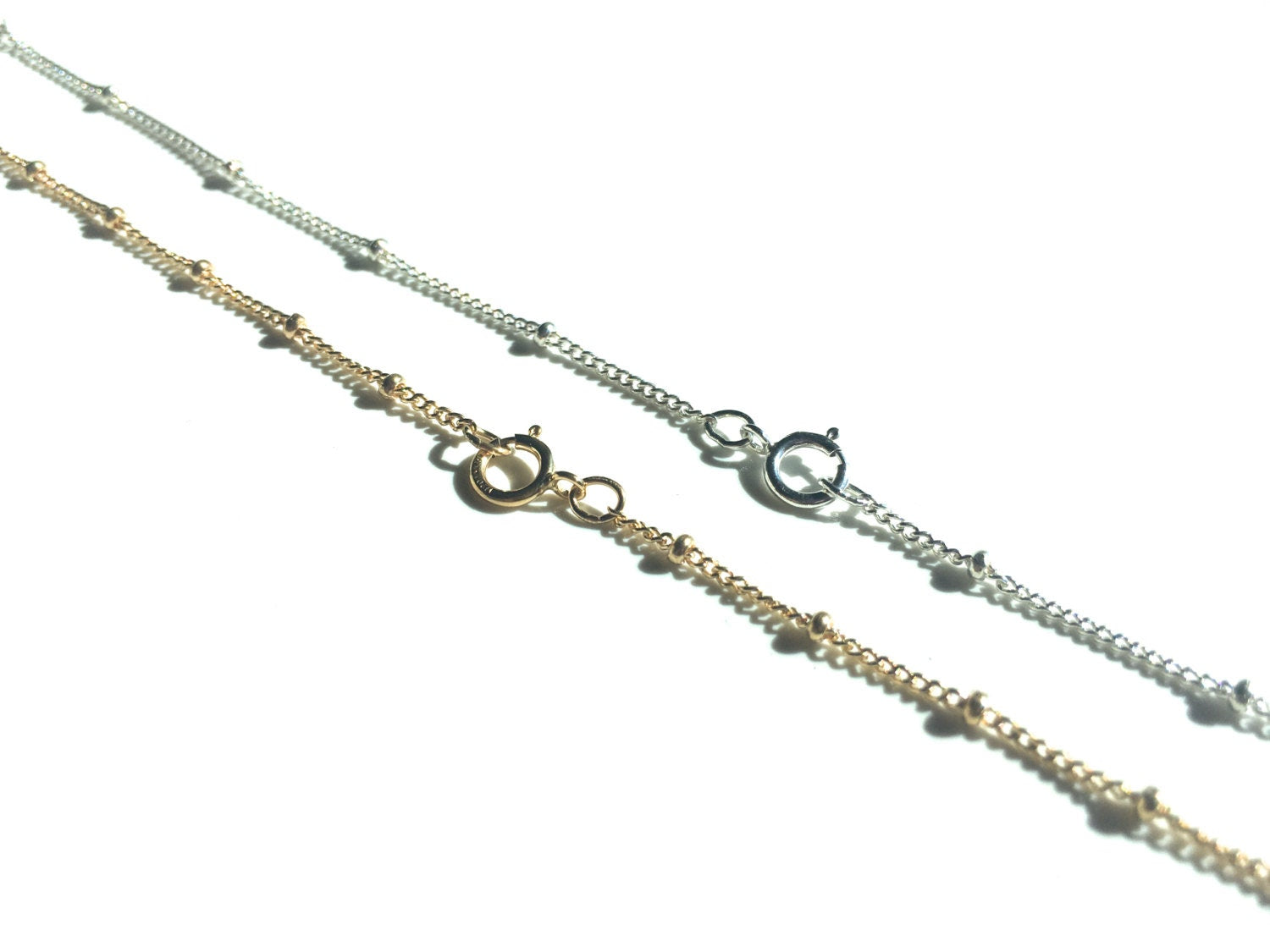 14k gold filled chain Dainty sterling silver chain necklace for women men Delicate layered necklace 14K rose gold chain Satellite chain