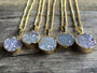 Raw druzy necklace Angel aura quartz necklace Raw druzy jewelry for women Druzy crystal jewelry Small crystal necklace Raw stone necklace