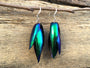 Real Beetle wing earrings Insect earrings Beetle earrings Real bug earrings Jewel beetle wing jewelry Insect wing earrings