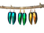 Real jewel beetle wing earrings Witchy jewelry Insect jewelry Bug earrings Witchy gifts Green beetle earrings Real insect jewelry