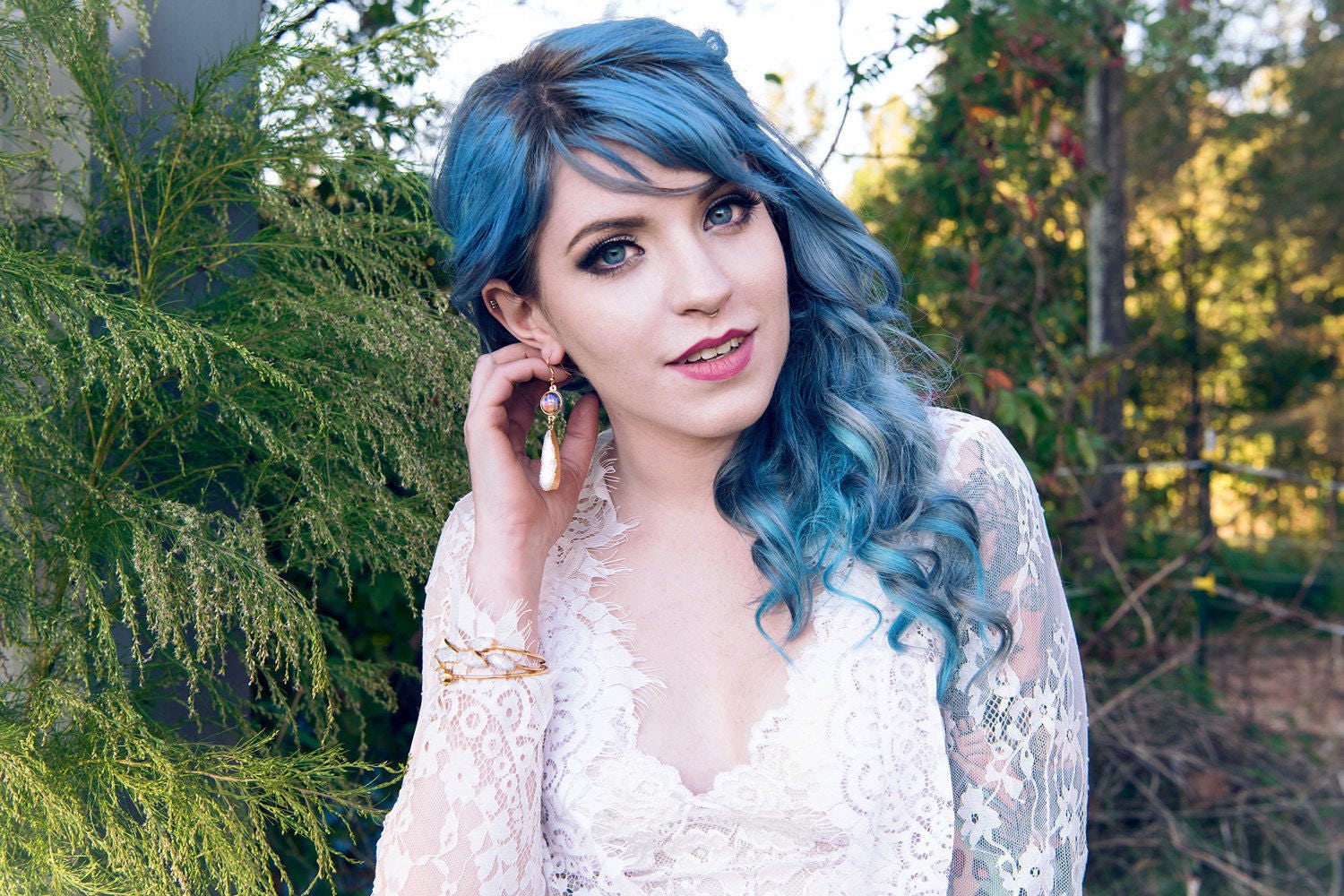 Gold druzy earrings Real butterfly wing earrings Boho bridal drop earrings opal Quartz crystal cluster earrings 14k gold filled option