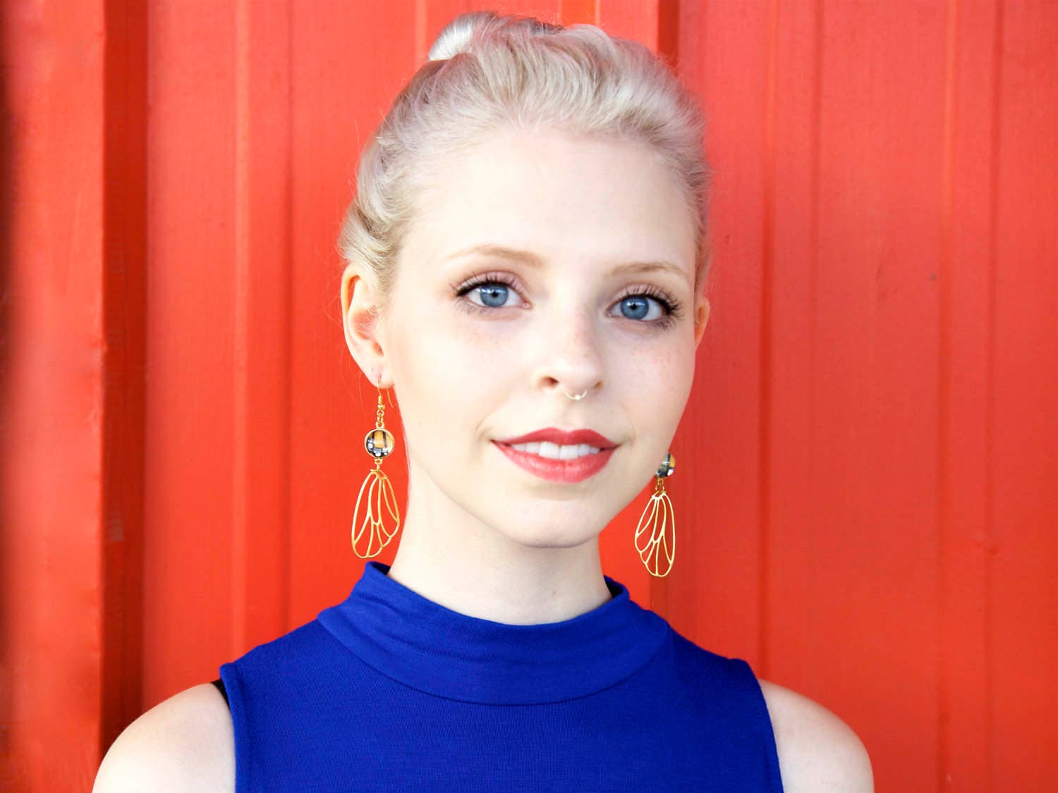 Real Butterfly wing earrings Monarch butterfly earrings 14k gold butterfly earrings Pressed butterflies earrings for ladies gift ideas