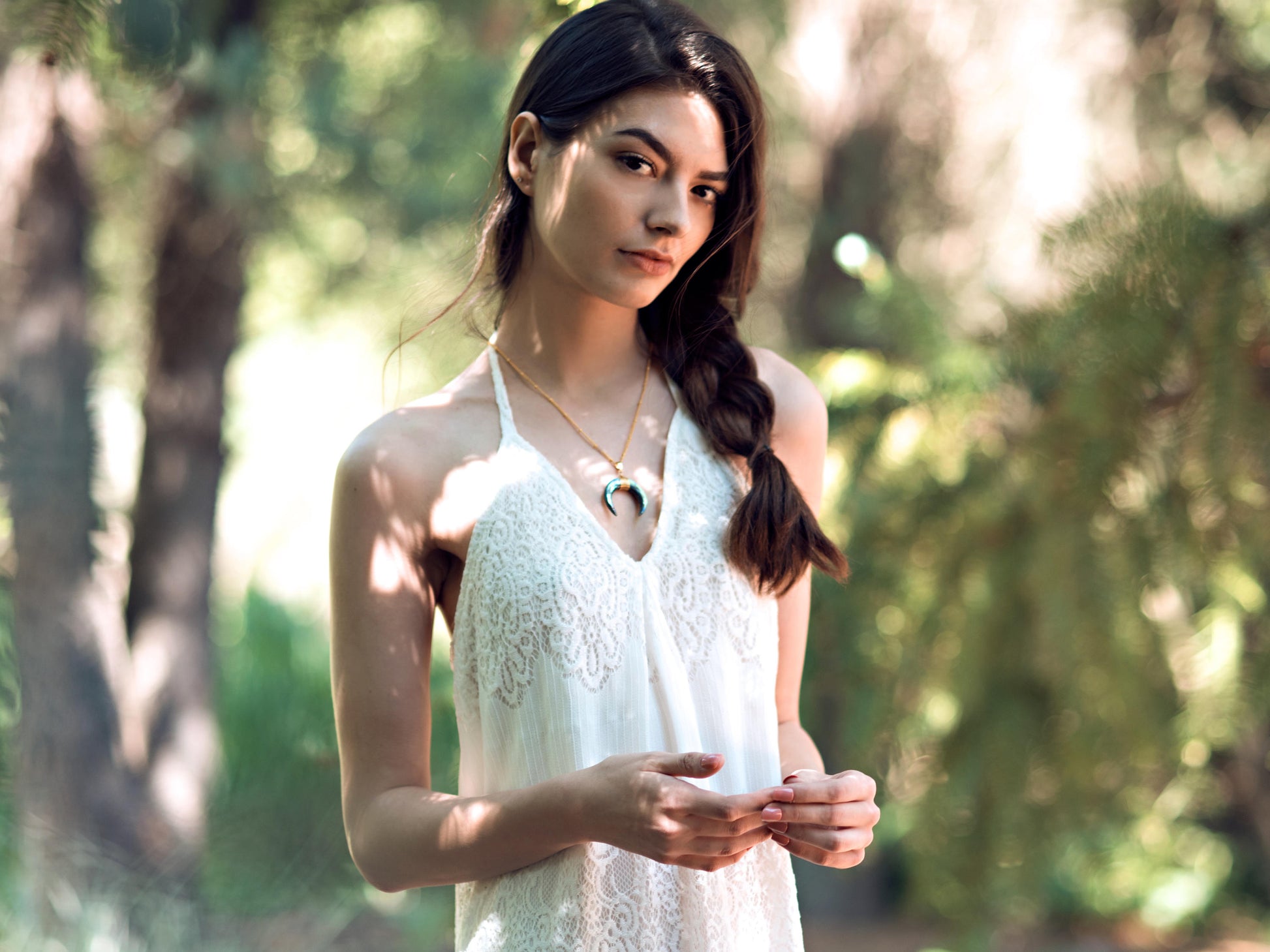 Abalone necklace for women Horn shell necklace Abalone shell necklace Gold horn necklace Upside down moon necklace Paua shell necklace