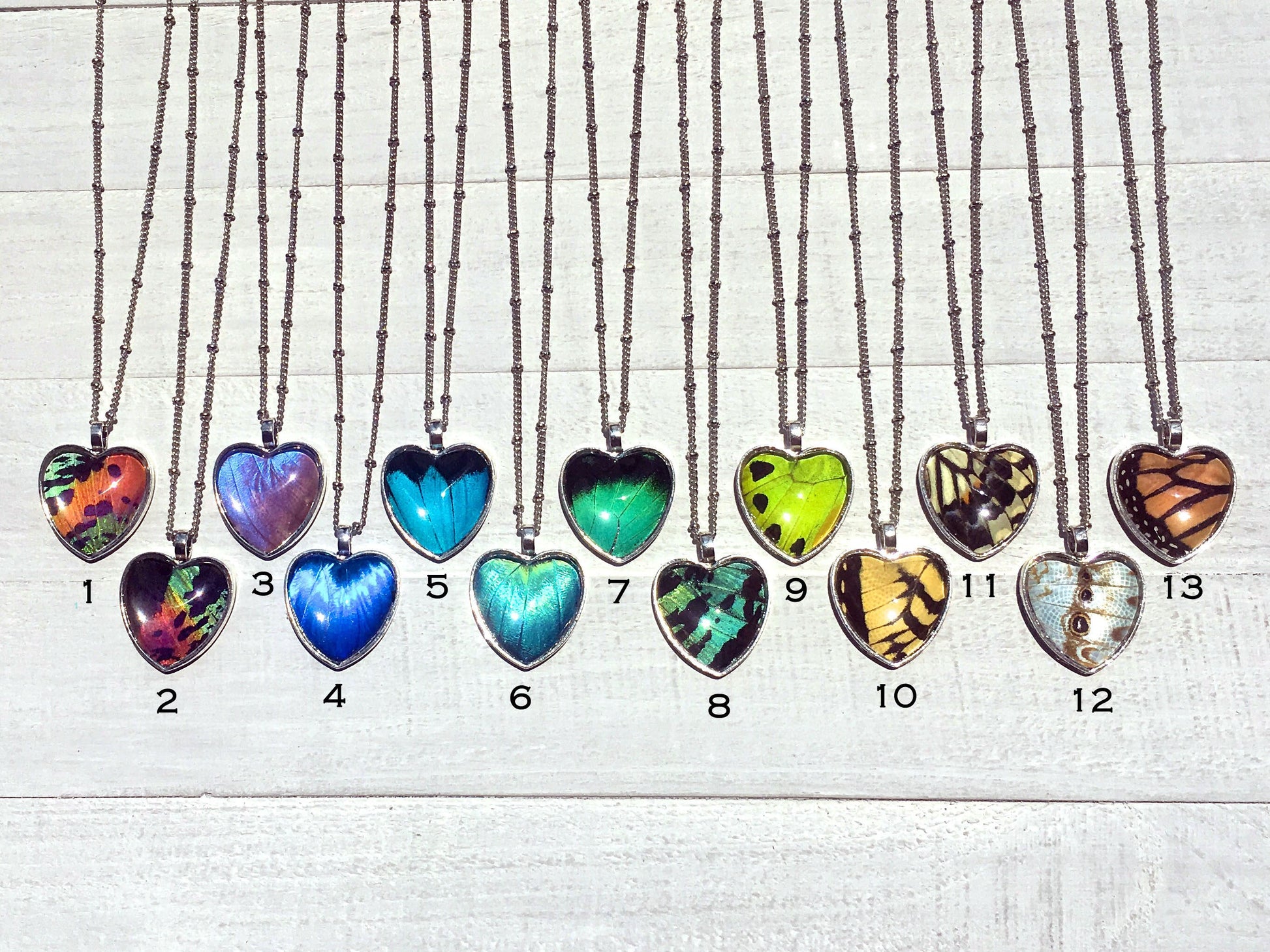 Real Butterfly wing necklace Silver heart necklace for women 1st anniversary gifts for women Girlfriend birthday gift 20 25 30 40