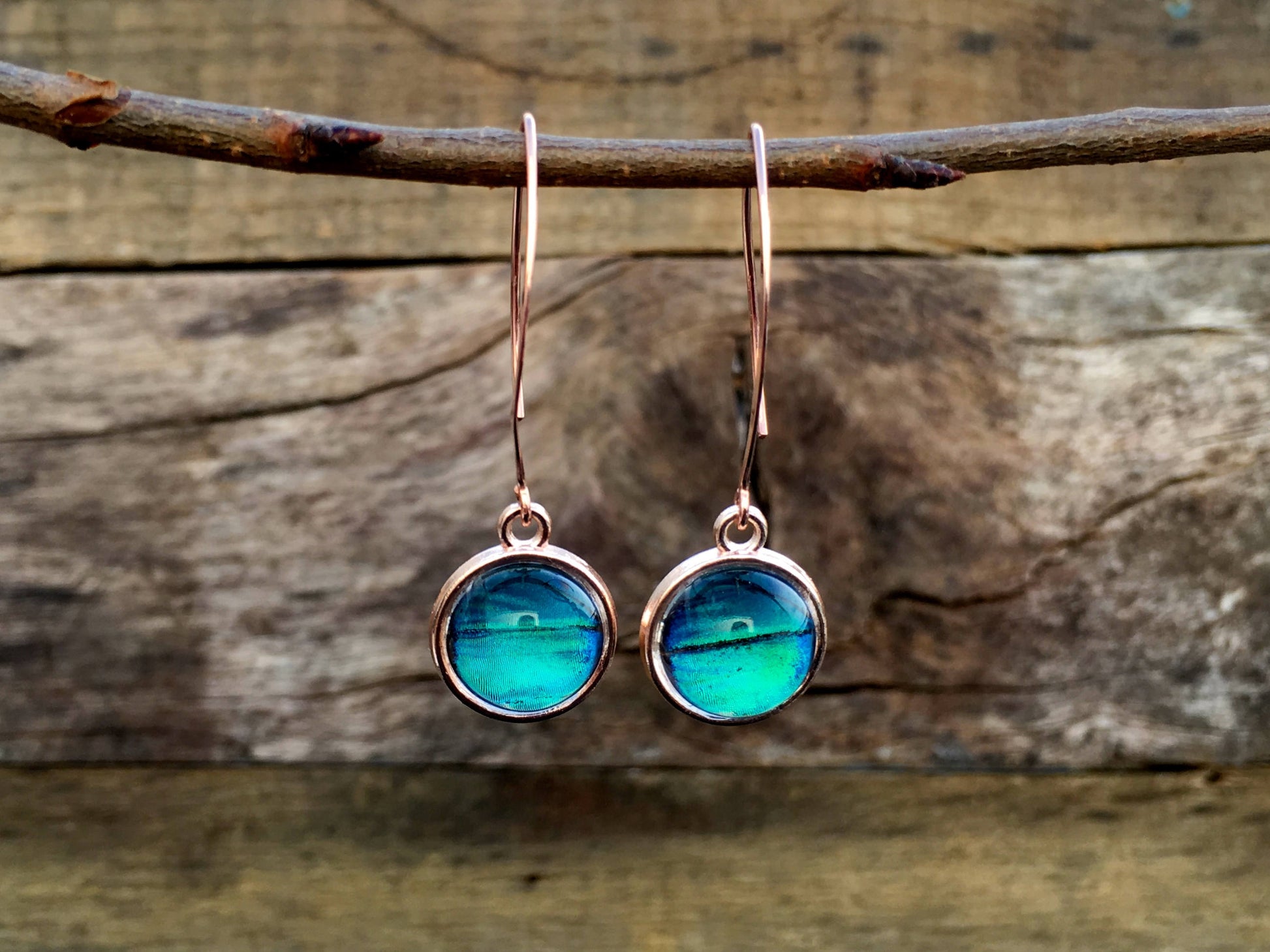 Real butterfly wing jewelry Rose gold threader earrings Most popular items Most popular earrings Butterfly wing earrings 14K Gold