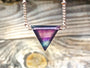 Rainbow Fluorite necklace Raw crystal necklace Cubic fluorite triangle necklace Green fluorite point necklace Raw fluorite tower necklace