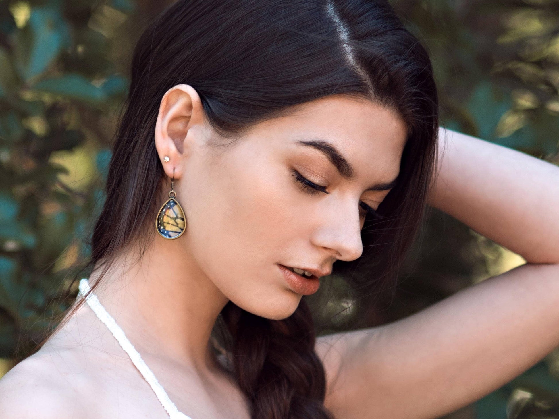 Real butterfly wing earrings Real moth earrings Pressed butterfly earrings Sterling silver butterfly earrings Pressed flower earrings