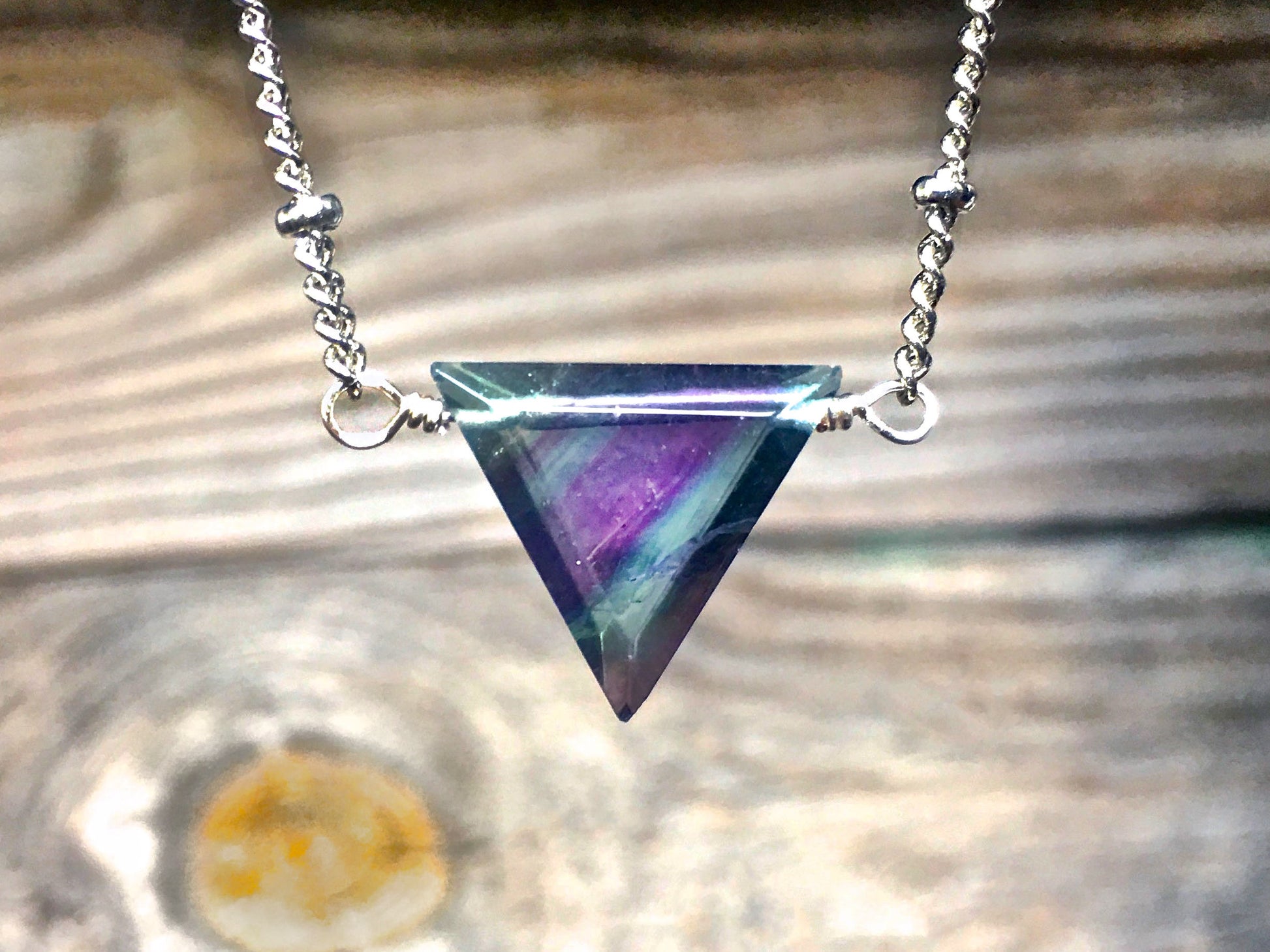 Rainbow Fluorite necklace Raw crystal necklace Cubic fluorite triangle necklace Green fluorite point necklace Raw fluorite tower necklace