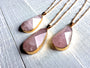 Raw rose quartz necklace 14k gold rose quartz jewelry large rose quartz pendant sterling silver Healing rose quartz necklaces Rose crystal