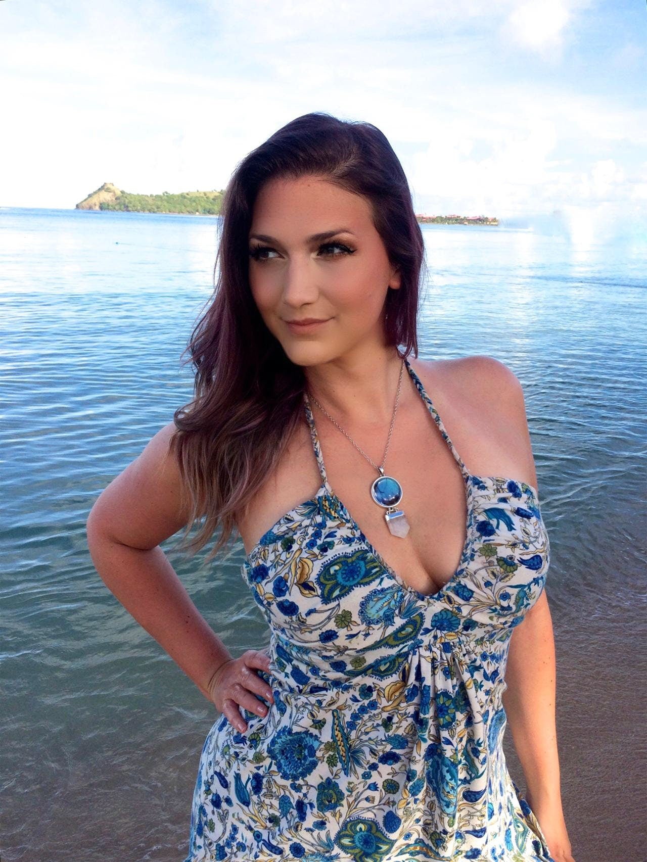 Real Butterfly Wing & Quartz Crystal Pendant necklace Geometric necklace Turquoise Blue Aqua Aura Crystal Point Silver dipped ocean jewelry