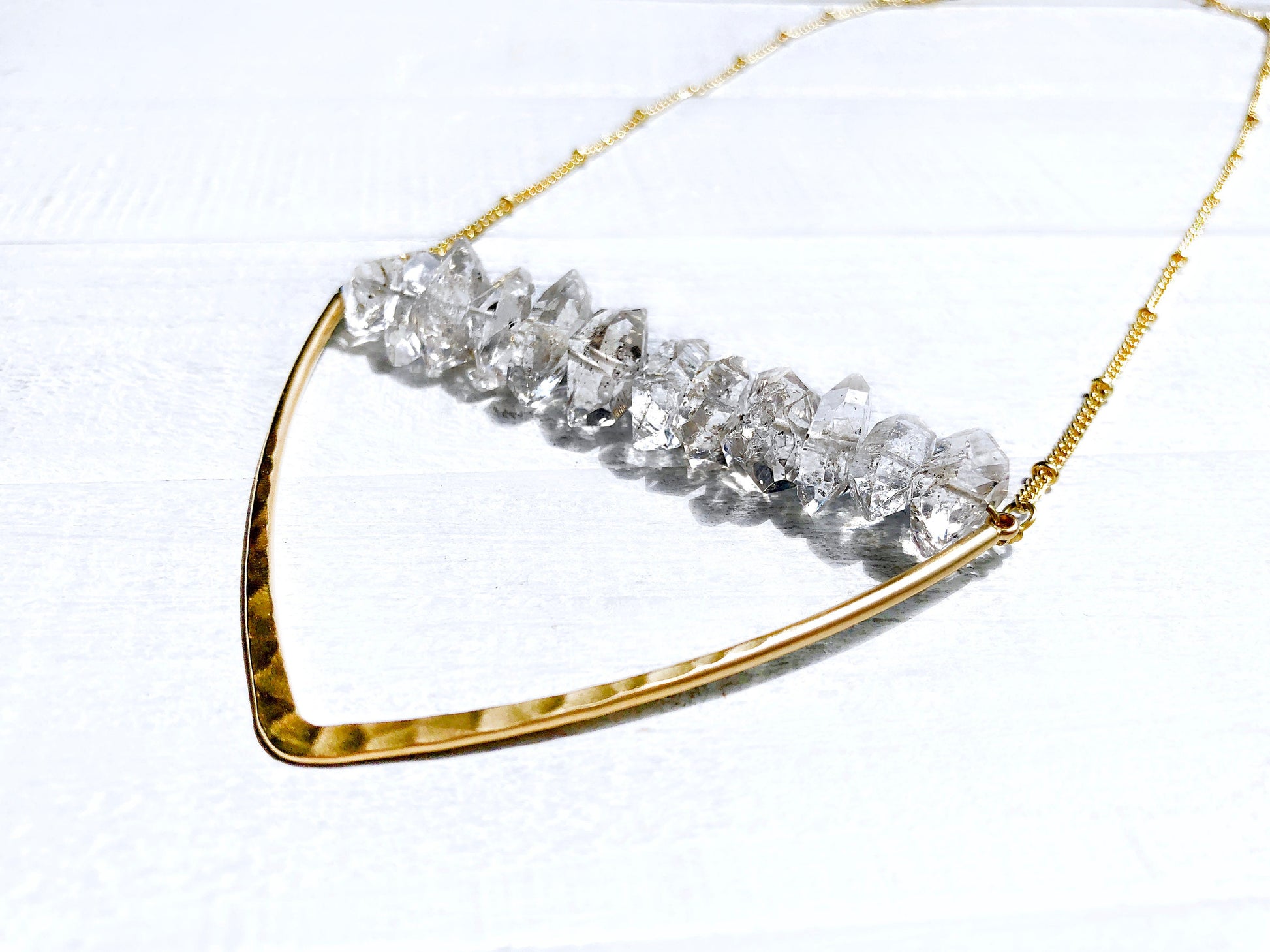 Herkimer diamond jewelry Raw diamond jewelry Raw herkimer diamond necklace Quartz Statement Necklace Herkimer necklace Raw quartz necklace