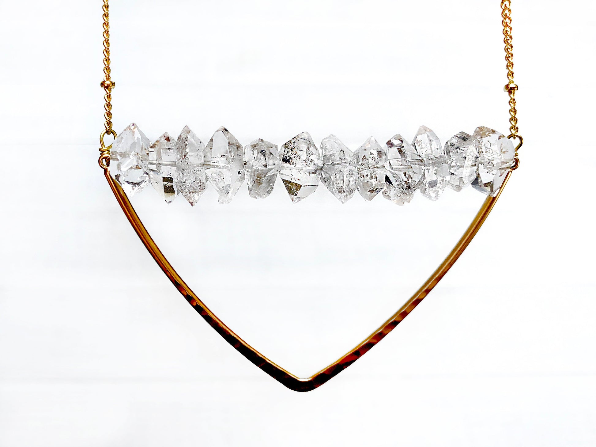 Herkimer diamond necklace Raw herkimer diamond jewelry Raw Crystal Necklace Herkimer necklace Raw Gemstone Necklace Raw diamond necklace