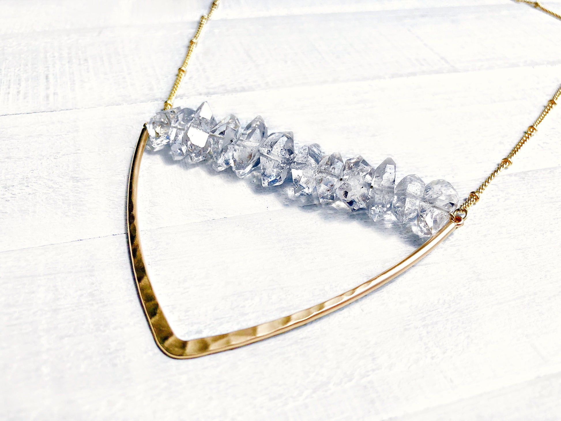 Herkimer diamond necklace Raw herkimer diamond jewelry Raw Crystal Necklace Herkimer necklace Raw Gemstone Necklace Raw diamond necklace