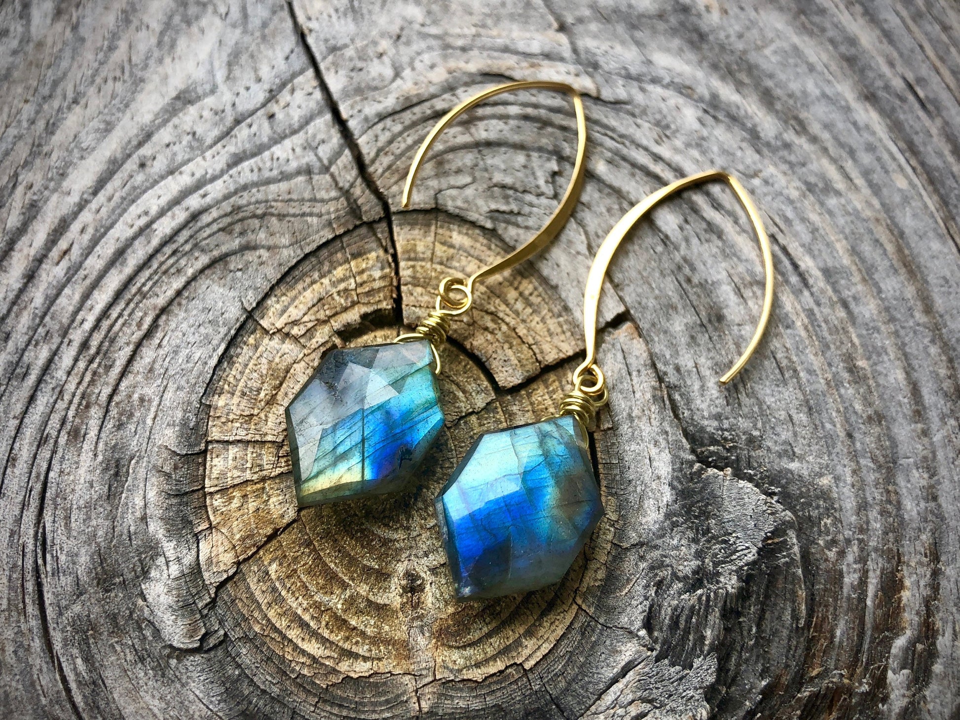 Raw Fluorite earrings Rainbow fluorite jewelry Purple fluorite crystal point Natural gemstone earrings Crystal hexagon earrings Ametrine