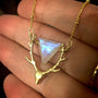 Deer necklace for women Raw labradorite necklace Christmas gifts for her friend Antler necklace Reindeer necklace Deer skull necklace