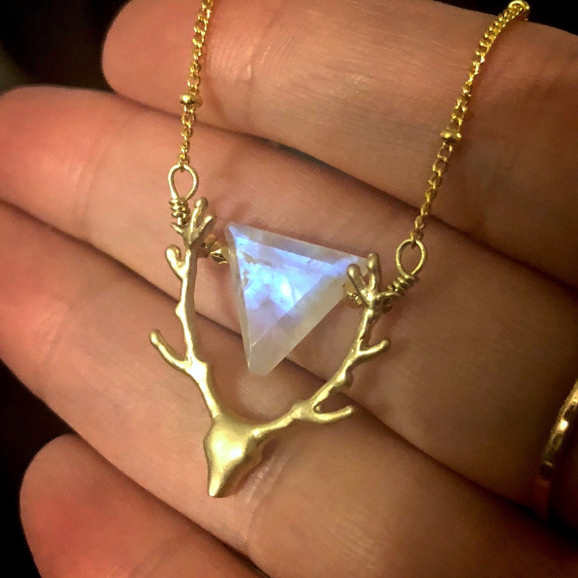 Deer necklace Genuine ametrine pendant Antler necklace Natural ametrine necklace Deer head necklace Ametrine point Amethyst citrine necklace