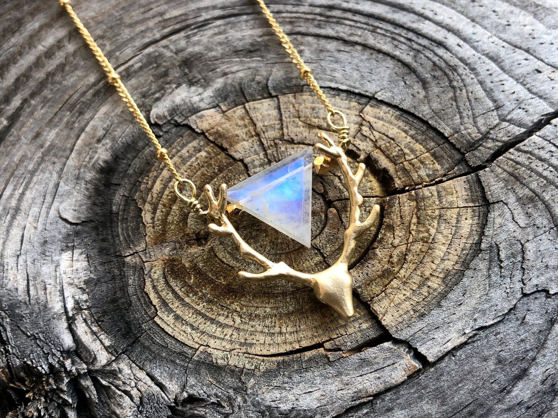 Deer necklace Genuine ametrine pendant Antler necklace Natural ametrine necklace Deer head necklace Ametrine point Amethyst citrine necklace