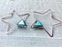 Star hoop earrings Star earrings rose gold Labradorite earrings Raw crystal earrings Gemstone hoop earrings Star hoops As seen on This Is Us