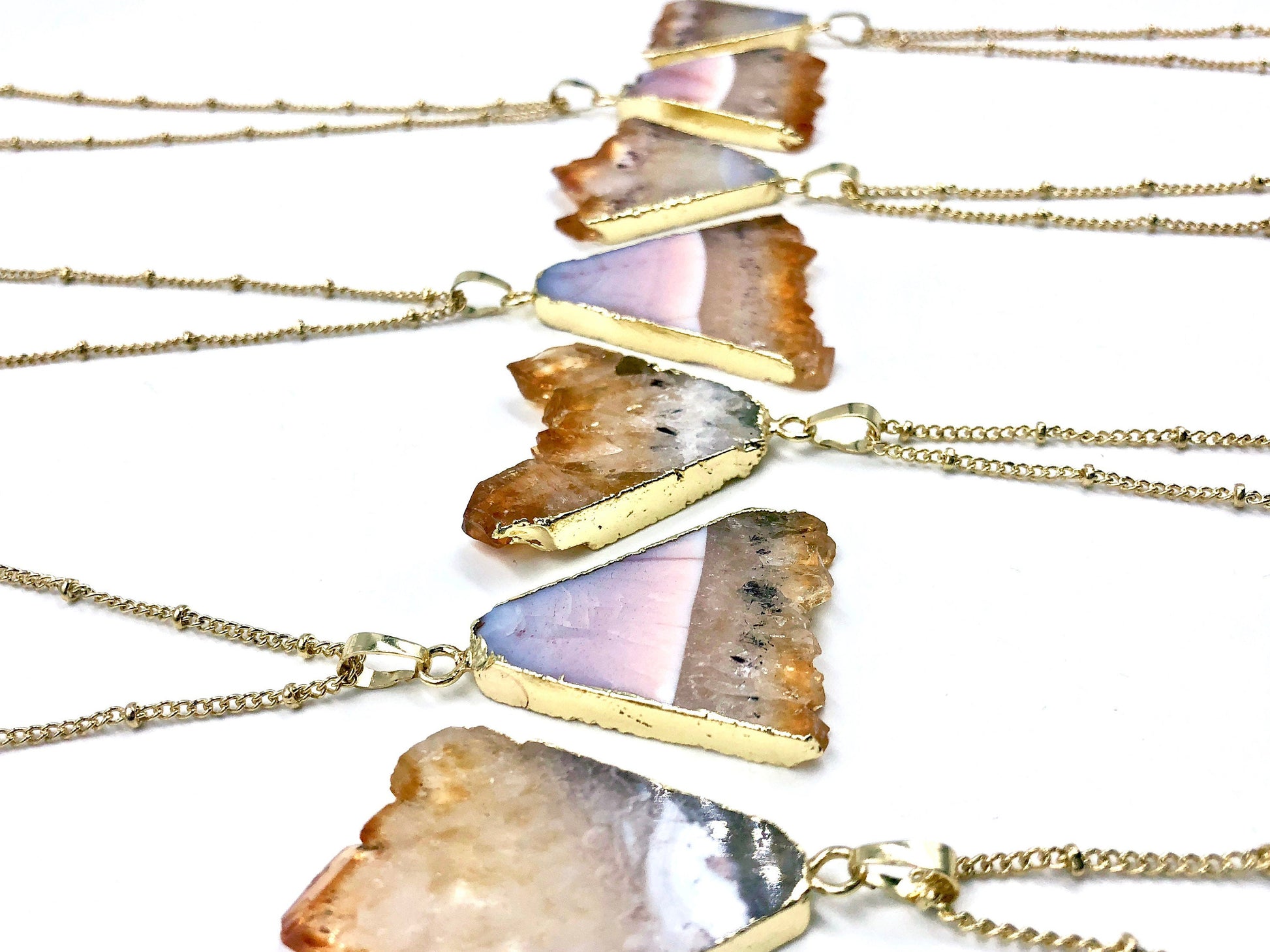 Raw Citrine necklace Natural citrine cluster Genuine citrine point Raw citrine jewelry Yellow citrine crystal necklace Geode slice necklace