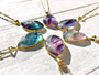 Rainbow fluorite pendant Purple fluorite necklace Large gemstone pendant Green fluorite crystal necklace Green amethyst Fluorite jewelry