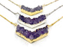 Raw amethyst point pendant Chevron amethyst geode necklace Amethyst chevron necklace Amethyst arrowhead necklace for women Druzy chevron