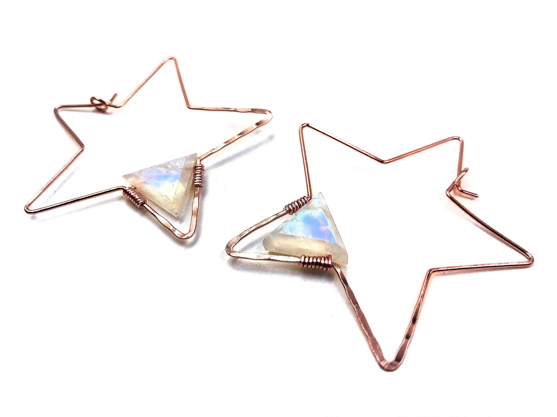 Rainbow moonstone earrings rose gold Crystal hoop earrings As seen on TV This is Us Raw moonstone hoop earrings Rainbow moonstone jewelry