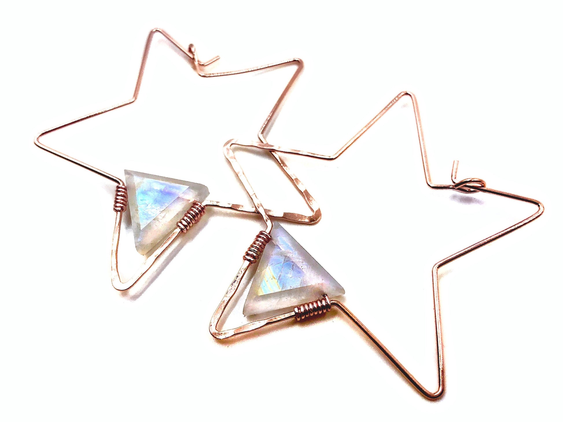 Rainbow moonstone earrings rose gold Crystal hoop earrings As seen on TV This is Us Raw moonstone hoop earrings Rainbow moonstone jewelry