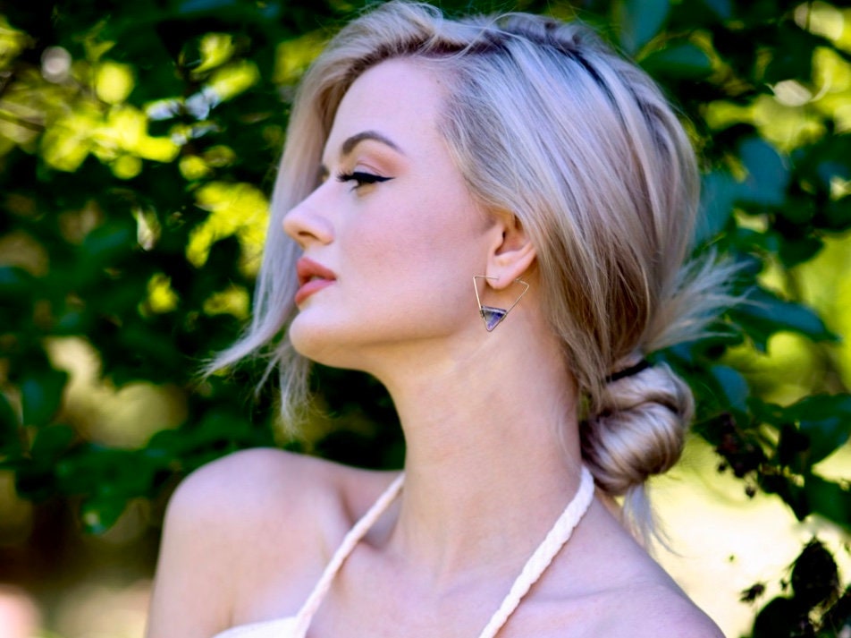 Raw emerald earrings for women Emerald hoop earrings with crystals Genuine emerald jewelry Real emerald earrings Emerald gemstone earrings