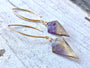 Ametrine earrings Raw stone earrings Ametrine crystal jewelry Crystal point earrings Raw crystal earrings Ametrine stone Ametrine point