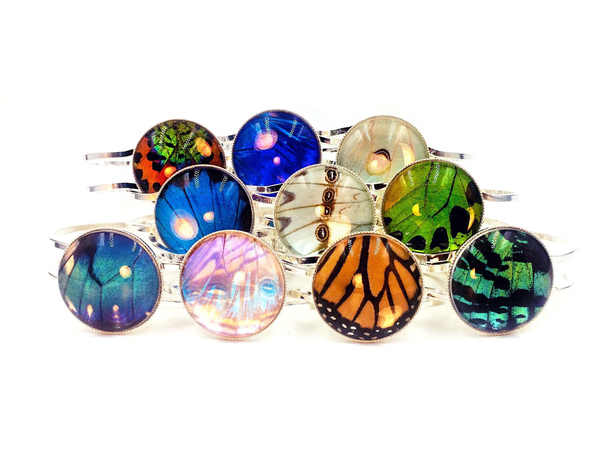 Colorful bracelet Real butterfly wing jewelry Rainbow bracelet Butterfly wing bracelet Shameless boho bangle Large cuff bracelet for women