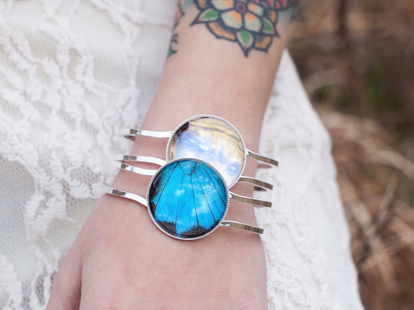 Real butterfly bracelet for women Pressed butterfly wing jewelry Looks like a moonstone opal bracelet October Birthstone bracelet