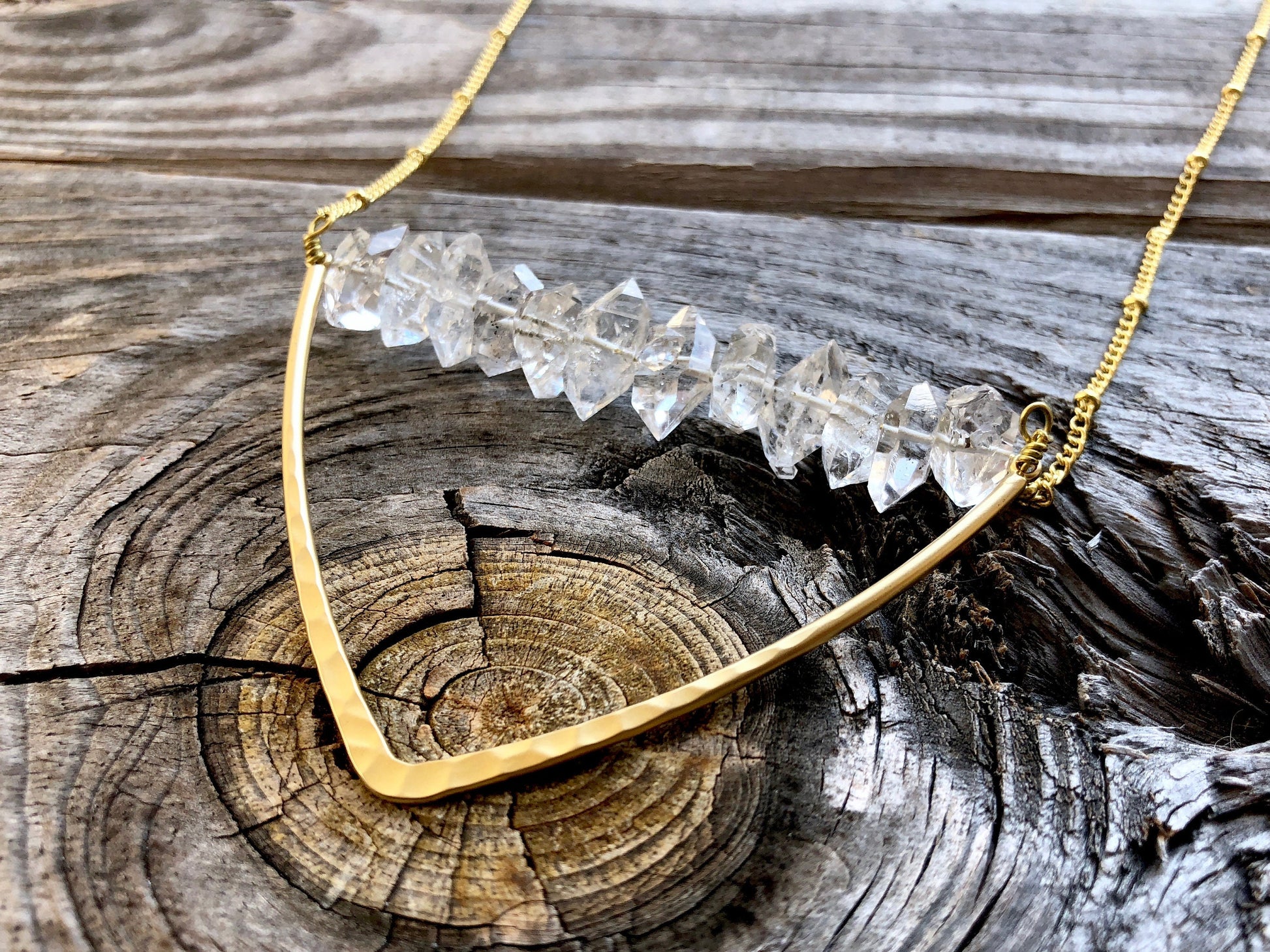 Herkimer diamond jewelry Raw diamond jewelry Raw herkimer diamond necklace Quartz Statement Necklace Herkimer necklace Raw quartz necklace