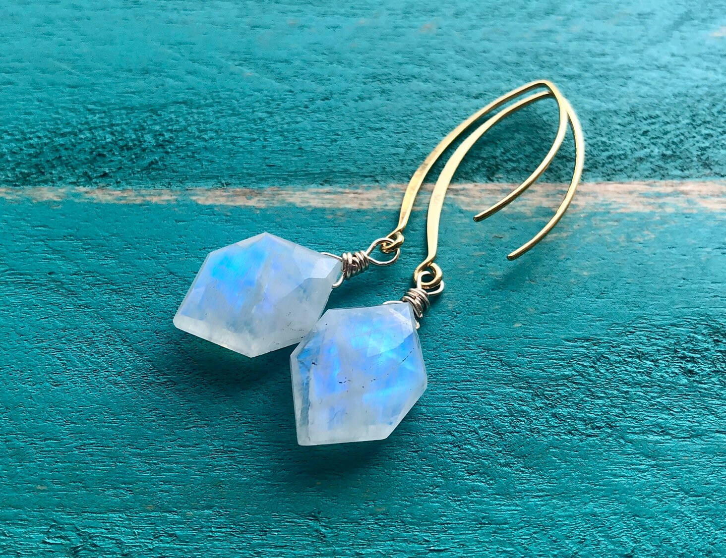 Raw Fluorite earrings Rainbow fluorite jewelry Purple fluorite crystal point Natural gemstone earrings Crystal hexagon earrings Ametrine