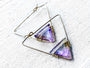 Moonstone earrings Geometric hoop earrings Triangle earrings Raw moonstone hoop earrings Triangle hoop earrings Triangle gemstone earrings