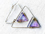 Moonstone earrings Geometric hoop earrings Triangle earrings Raw moonstone hoop earrings Triangle hoop earrings Triangle gemstone earrings