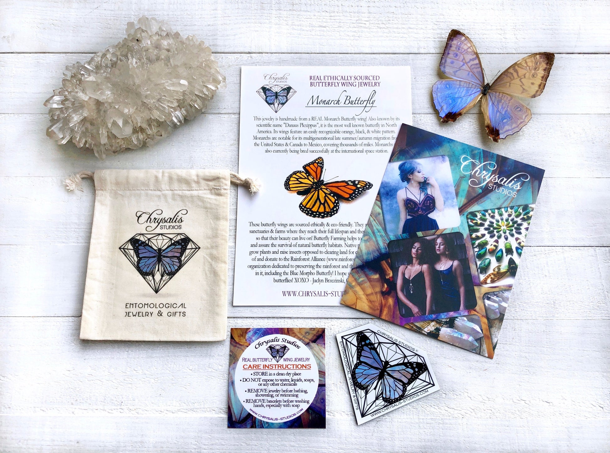 Blue Butterfly Wing Necklace Real Morpho Royal Blue Statement Necklace Khaleesi Cobalt Blue quartz crystal Vampire Diaries blue and gold