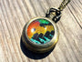 Real Sunset Moth Mechanical Pocket watch Necklace working Steampunk Pocketwatch moth patch preserved butterfly pressed butterfly rainbow