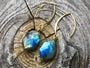 Raw labradorite earrings gold Labradorite jewelry Blue labradorite earrings Rainbow moonstone earrings Hexagon Ametrine Fluorite earrings