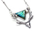 Deer necklace for women Raw labradorite necklace Christmas gifts for her friend Antler necklace Reindeer necklace Deer skull necklace