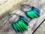 Real beetle wing earrings Taxidermy bug earrings Large statement earrings Insect earrings Elytra green beetle earrings Statement hoops