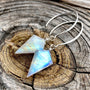 Rainbow moonstone earrings June birthday gifts Gemini gifts June birthstone earrings Blue moonstone point earrings Raw moonstone jewelry