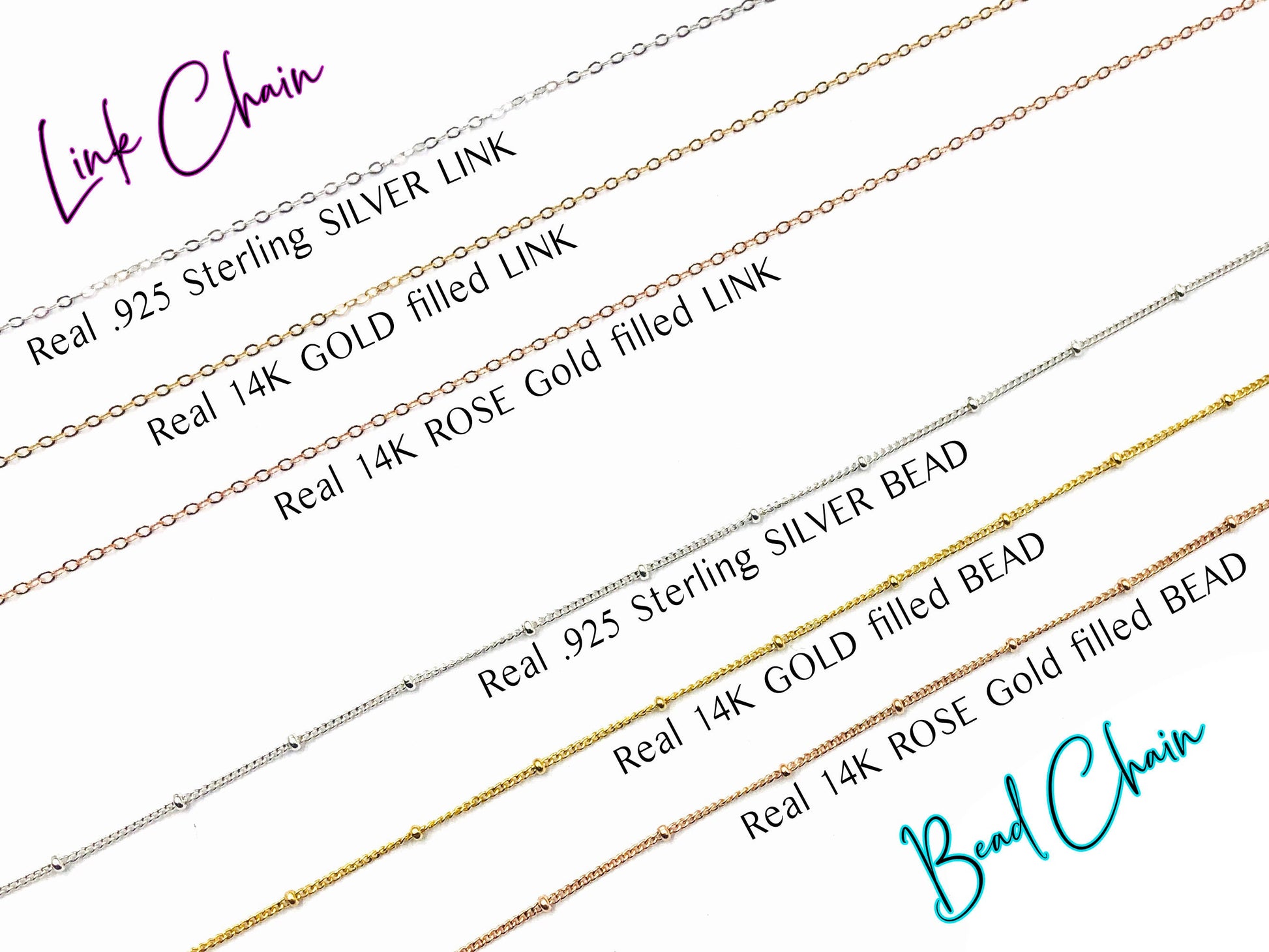 14k gold filled chain Dainty sterling silver chain necklace for women men Delicate layered necklace 14K rose gold chain Satellite chain