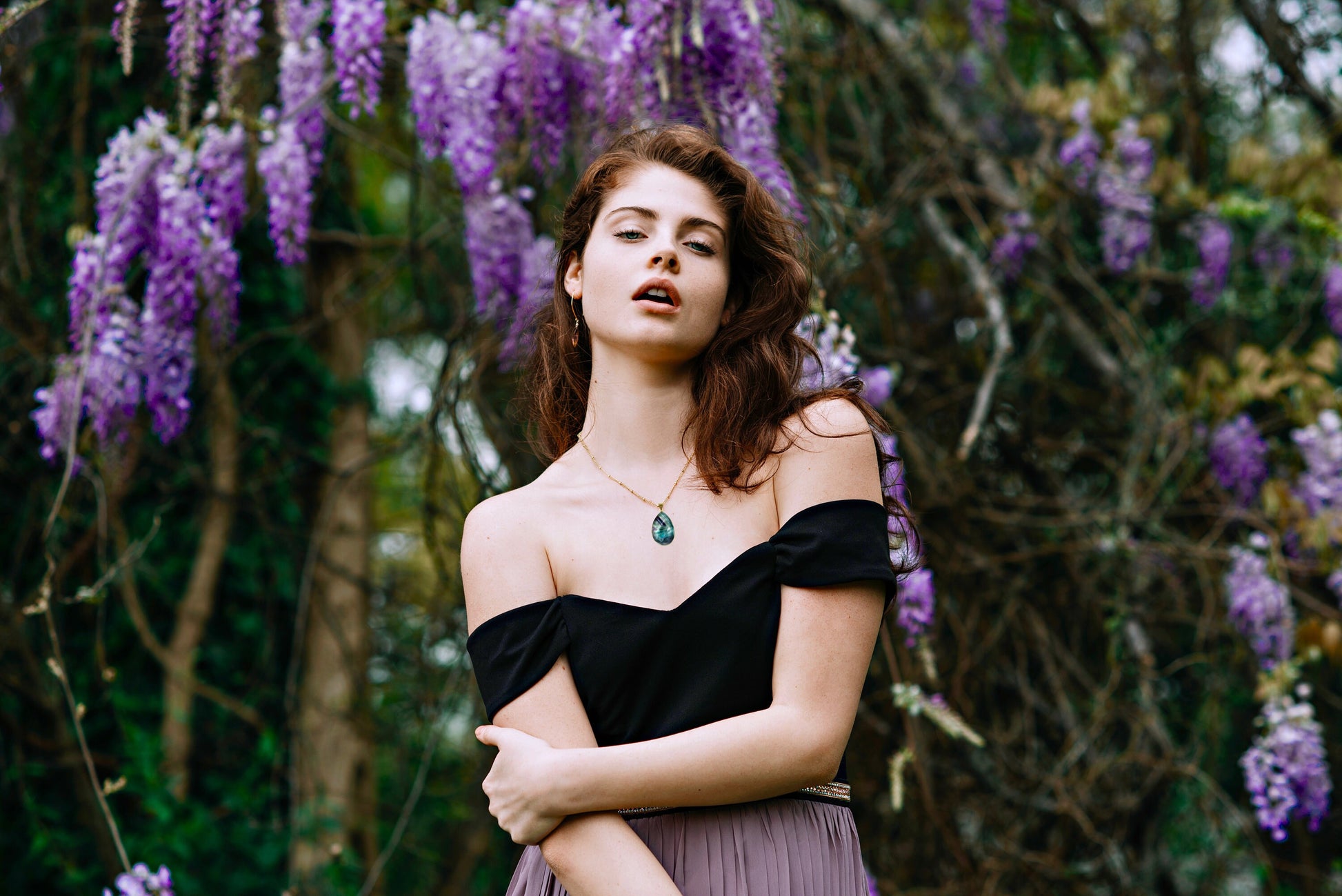 Rainbow fluorite pendant Purple fluorite necklace Large gemstone pendant Green fluorite crystal necklace Green amethyst Fluorite jewelry