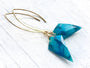 Natural Chrysocolla earrings Rose gold turquoise dangle earrings Raw Chrysocolla stone earrings for women Long spike earrings 14k gold fill