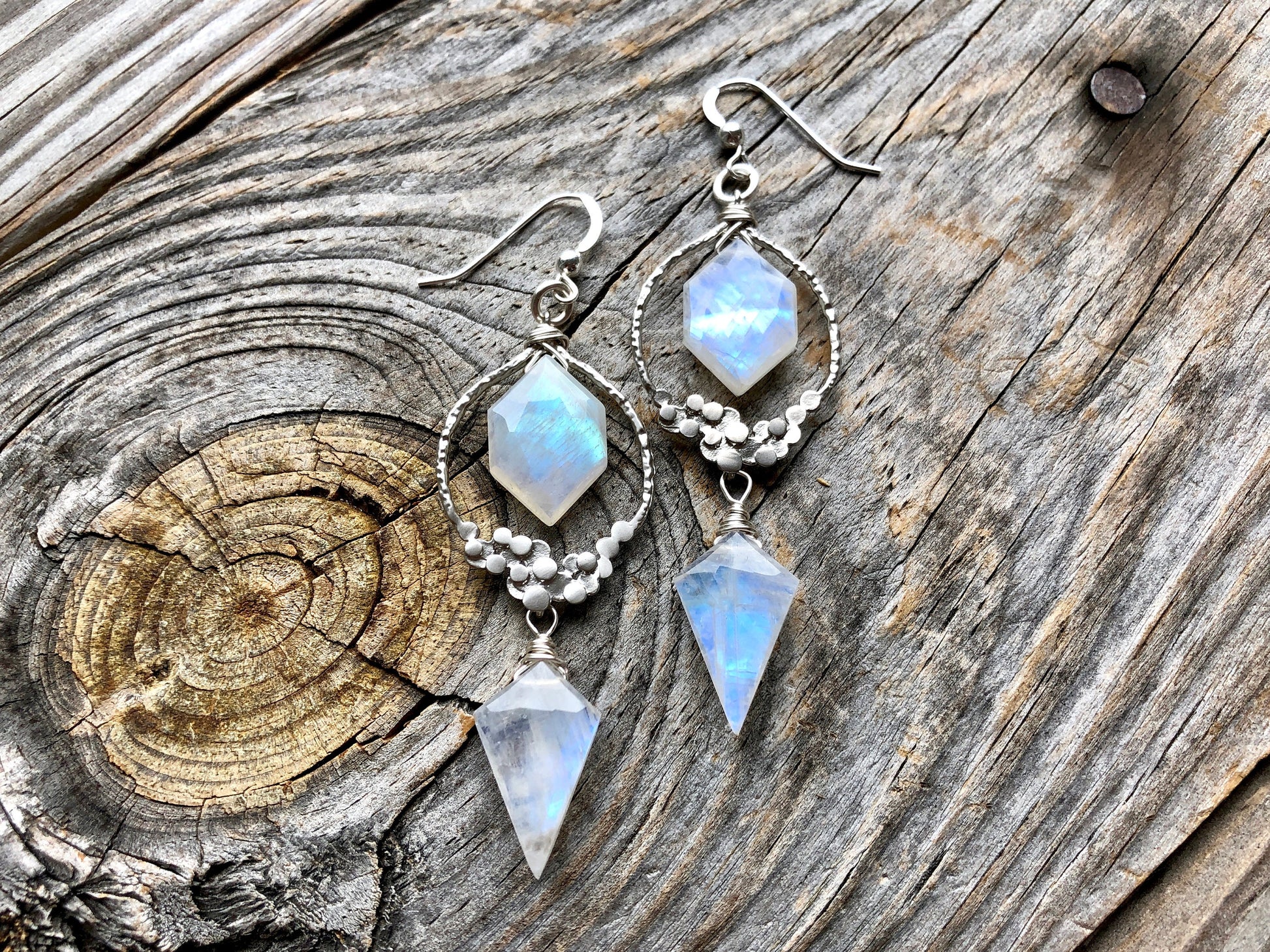 Rainbow moonstone earrings gold bridal earrings chandelier Rainbow moonstone jewelry Boho bride earrings for wedding day 14k gold Moonstone