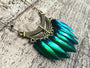 Real beetle necklace Real beetle wing jewelry Taxidermy beetle wing necklace Mermaid necklace Green Elytra jewelry Real insect necklace