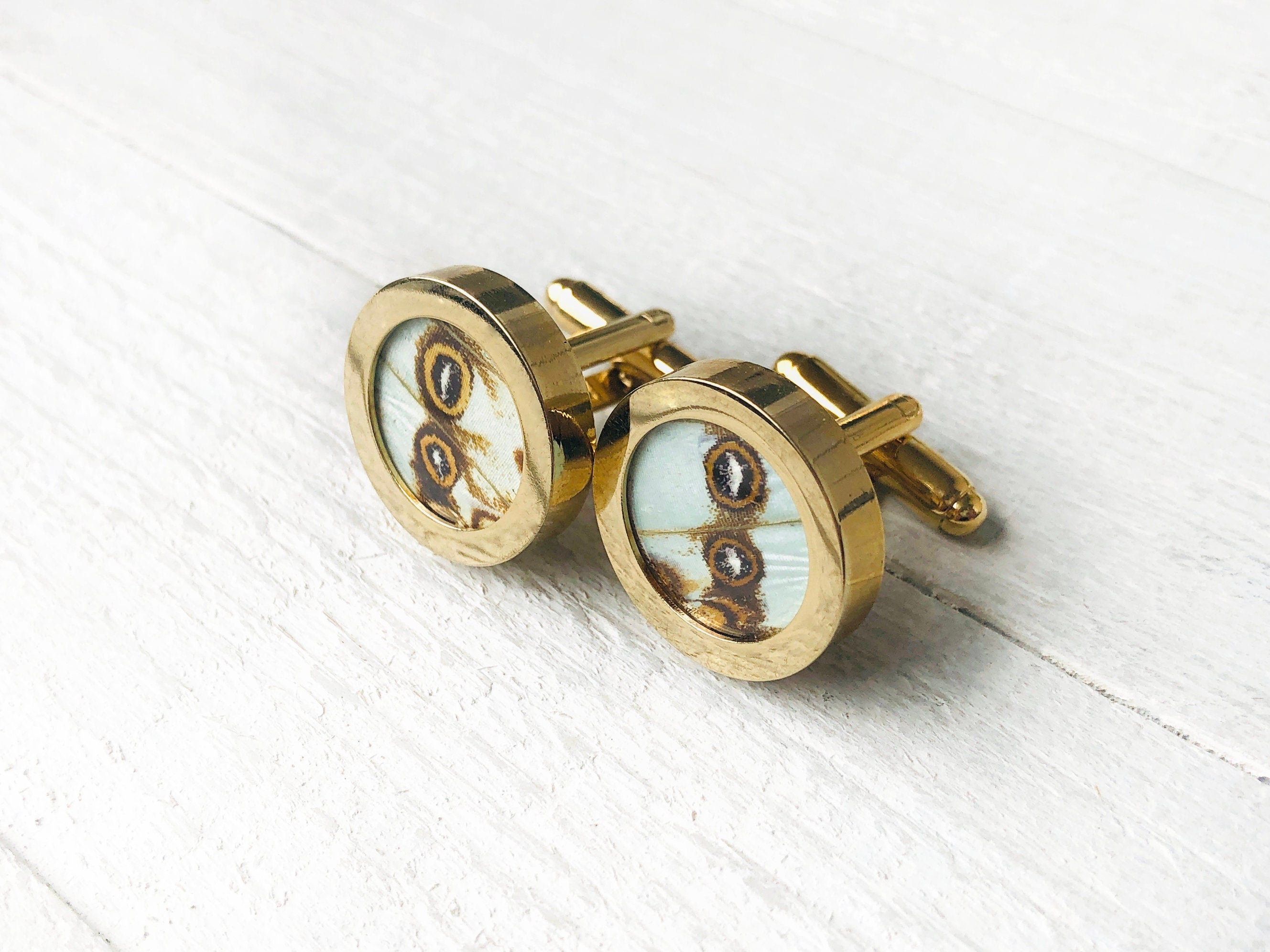 Real Butterfly cufflinks for father of the bride gift Wedding cufflinks groom cuff links from bride Pressed flower cuff links for dad