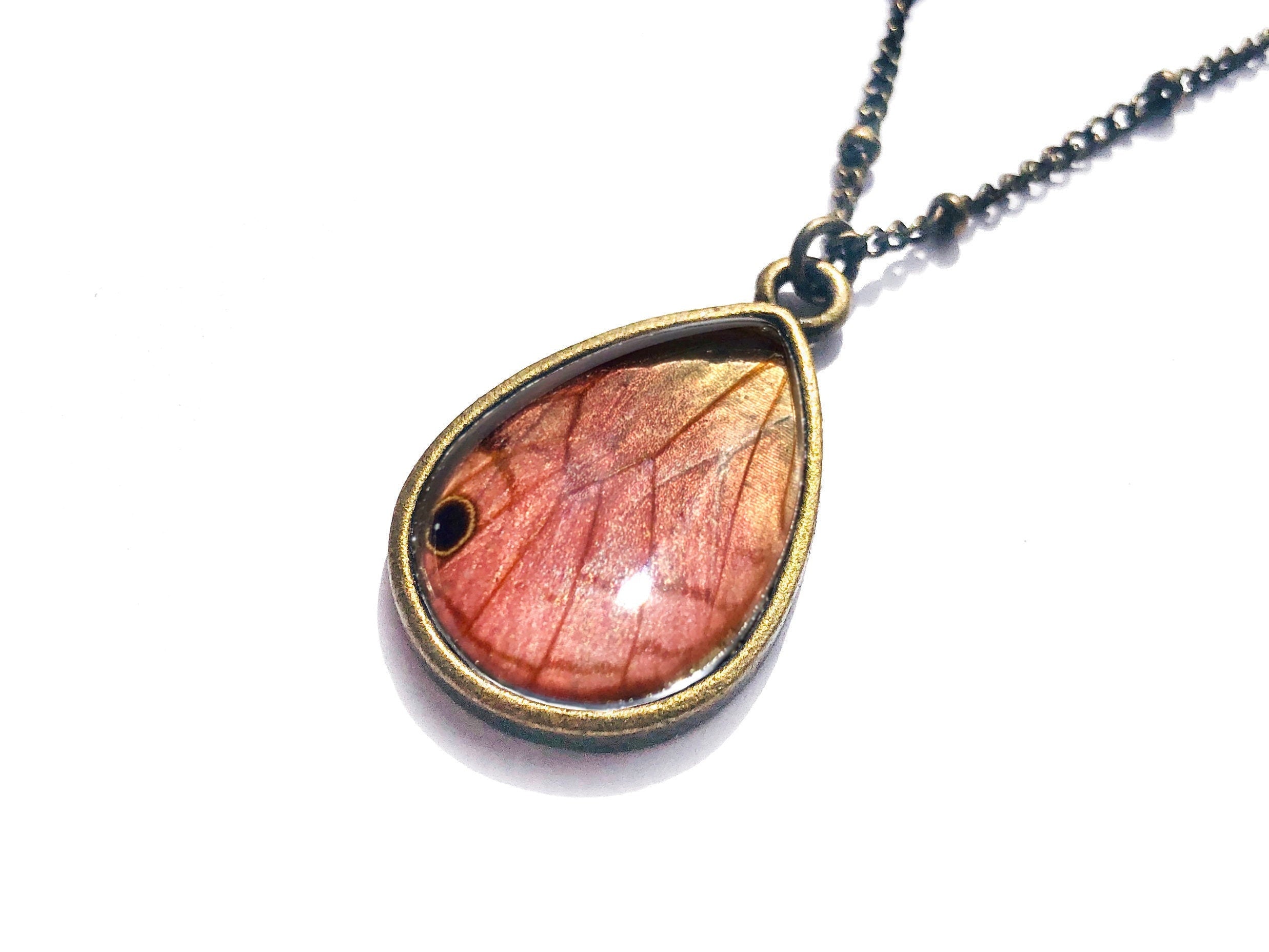 Real butterfly necklace butterfly necklace Butterfly wing jewelry necklace Pink butterfly necklace